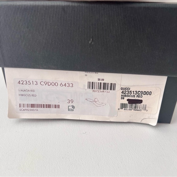 GUCCI | Princetown Horsebit Hibiscus Red Leather Mules Loafers Slippers US 9 - Picture 13 of 13